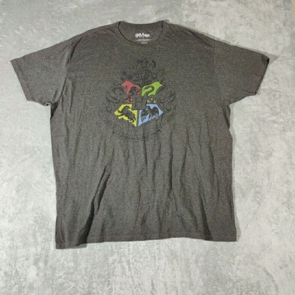 Harry Potter Shirt Mens XXL gray Hogwarts House Crest Gray Short Sleeve Draco - Picture 1 of 7